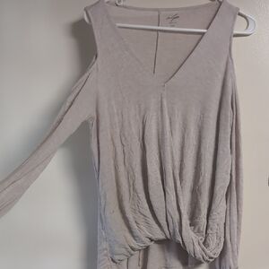 A. Byer Gray Asymmetrical Sleeveless Blouse‎